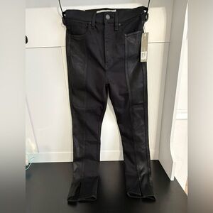 Hudson Women Black Coated Denim Skinny Jeans Size 28